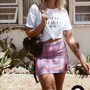 Princess Polly the Briggs Mini Skirt Pink Plaid